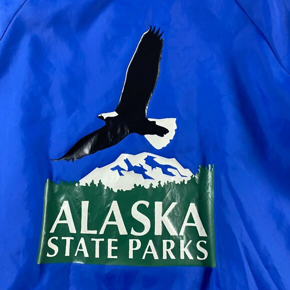 Vintage Alaska State Parks Jacket Mens XL Bald Eagle Nature Wildlife Windbreaker - Picture 2 of 8